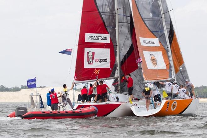 Phil Robertson calling a protest against Ian Williams of GAC Pindar © Robert Hajduk / AWMRT © Alpari World Match Racing Tour